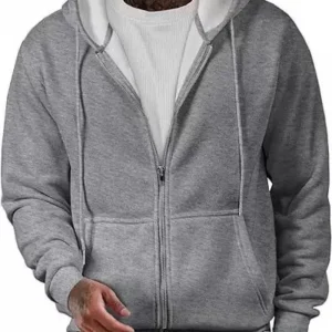 Men's Long Sleeve Zipper Hoodie Autumn Winter Fashion Casual Loose Fit Sweatshirt Sportswear Male Outfit